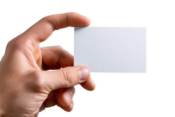 A hand holds a blank white business card (5)