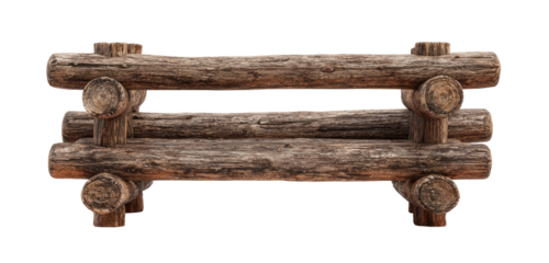 Rustic log bench