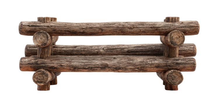 Rustic log bench