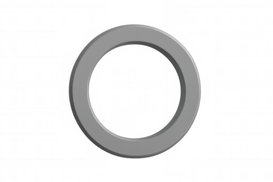 3d rendering of a simple gray torus shape on a transparent background, perfect for minimalist designs or abstract compositions - Powered by Adobe