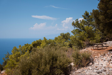 place for rest and relax on hiking trail Lycian Way in Turkey Gelidonya cape