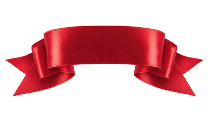 Red ribbon banner, glossy, isolated on black (1)