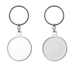 Two blank, round keyrings