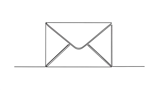Single-line drawing of an envelope