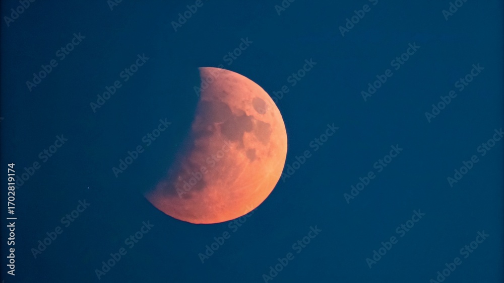 Wall mural this image is a mesmerizing photograph or artistic rendering of a lunar eclipse. it features the moo