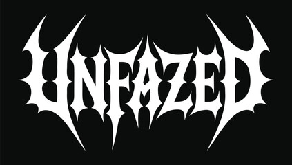 Unfazed Metal Band Logo – Gothic Heavy Metal Typography Vector Design