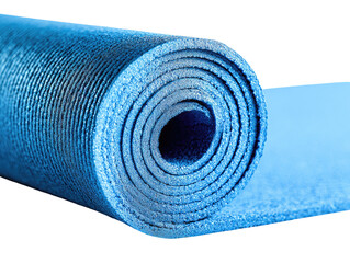 Rolled-up blue exercise mat (4)