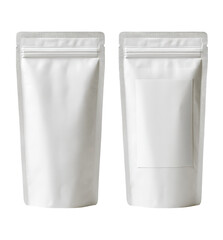 Two identical white resealable pouches (1)
