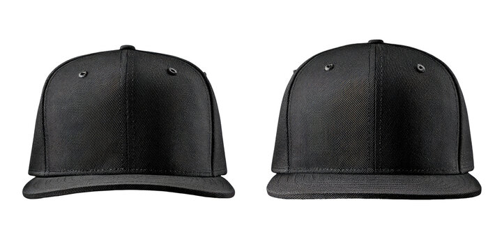 Two identical black baseball caps