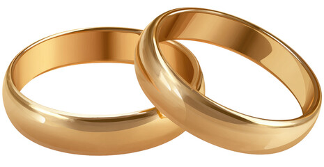 Two golden wedding rings overlapping