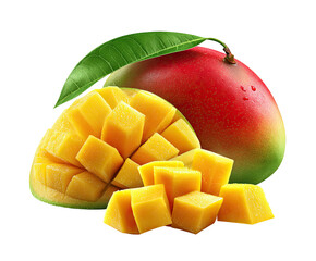 Ripe mango, diced and whole