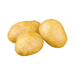 potatoes isolated on white background