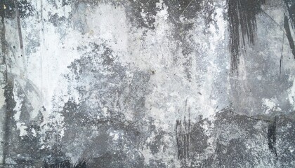 Obraz premium Monochromatic abstract background featuring a distressed and weathered concrete wall with a grungy, textured surface of gray, black, and white