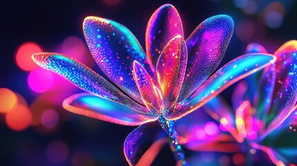 Colorful abstract glowing flower