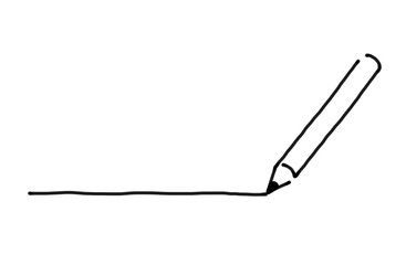 鉛筆で線を引いているイラスト