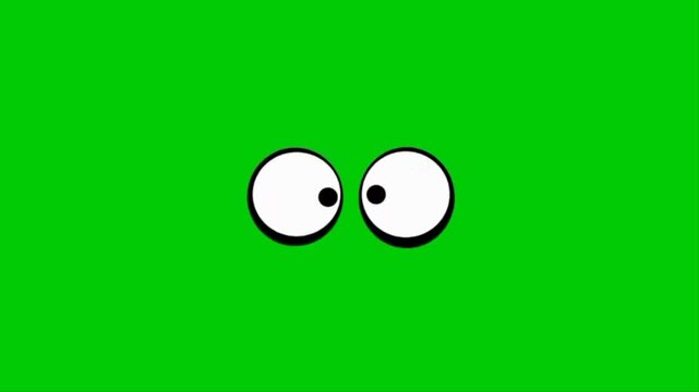 Whimsical cartoon eyes playfully glancing to the side, perfect for animation, character design, and humorous content to add a touch of lighthearted fun and quirky expression
