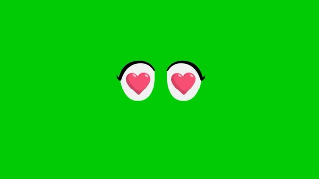 Whimsical cartoon eyes with heart pupils convey love, affection, and playful charm, perfect for Valentine's Day greetings, romantic designs, or lighthearted social media content
