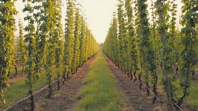 Hop planting.