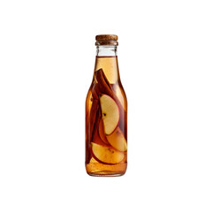 Apple Cider Vinegar with Cinnamon and Apple Slices in Glass Bottle