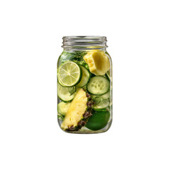 Refreshing Pineapple Cucumber Lime Detox Water in Mason Jar