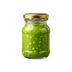 Jar of Homemade Green Pea Sauce, Delicious and Vibrant