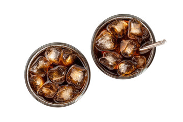 Two glasses of iced soda