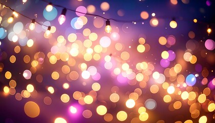 Vibrant bokeh lights against a dark background