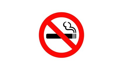 No smoking sign indicating prohibition of cigarette use, ideal for public places, offices, restaurants, health campaigns, red circle background emphasizing warning and safety compliance messages