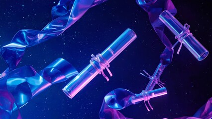 Space telescope orbiting Earth capturing cosmic images, perfect for astronomy presentations, science exhibitions, space exploration campaigns, galaxies, stars, dark blue and purple background vivid l