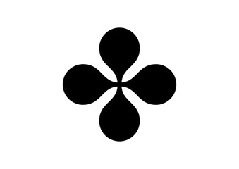 Teardrop Petal Clover Vector Icon for Nature and Luck Designs