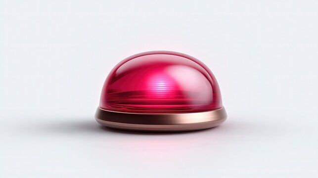 A vibrant red alert light placed on a clean surface, ideal for emergency services, communication, or safety-themed projects