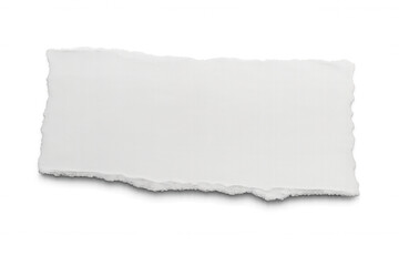 Obraz premium Horizontal blank white torn paper piece with transparent background, useful for graphic design and collages