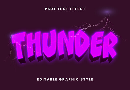 Purple Lightning Bolt Storm Text Effect Thunder Neon Glow Font