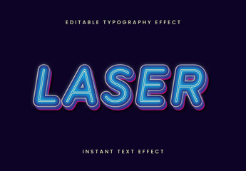 Blue And Pink Neon Cube Font Text Effect