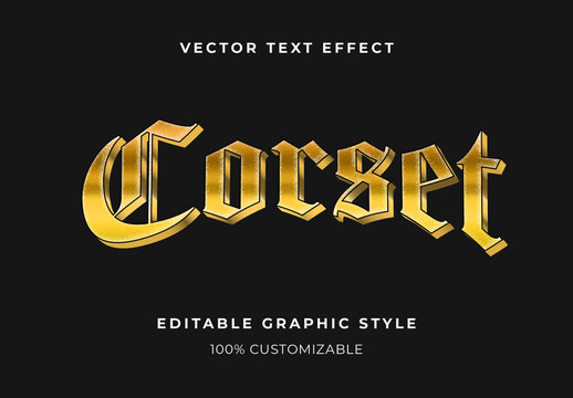 Golden And Black Victorian Gilded Glass Shopfront Text Effect Gothic Medieval Vintage Font