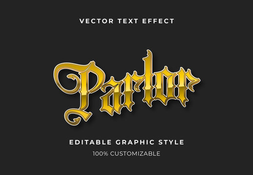 Golden Victorian Gilded Glass Shopfront Text Effect Blackletter Elegant Font