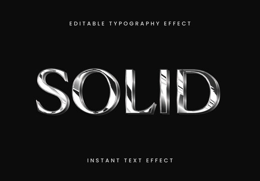 Silver And Black Metallic Cube Font Text Effect