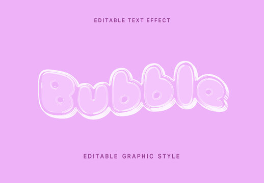 Pink Transparent Bubble Balloon Text Effect Cartoon Fun Font