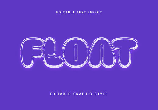 Transparent Bubble Balloon Text Effect Rounded Inflated Font