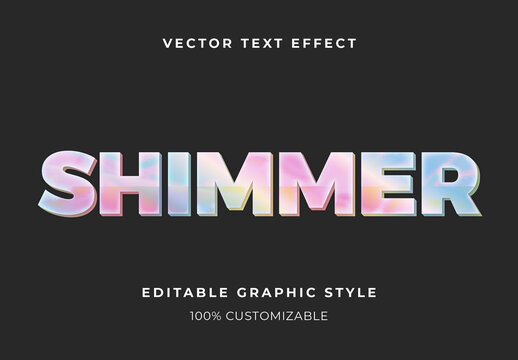 Multicolor 3D Extruded Holographic Text Effect Shimmer Gradient Bold Font