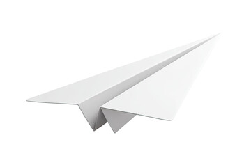 Folded white paper airplane in flight