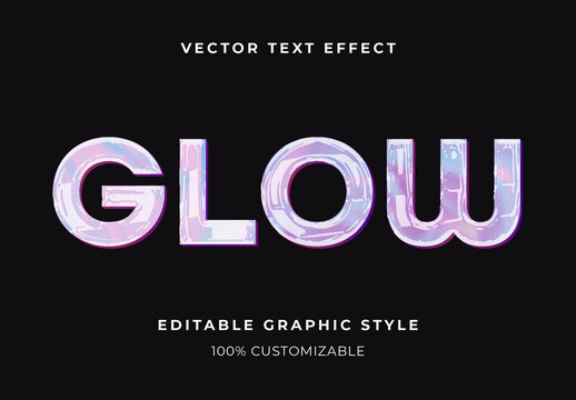 Violet Glass Prism Holographic Text Effect Glow Bold Font
