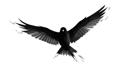 Obraz premium Artistic depiction of a bird in flight with expressive brushstrokes and elegant wings