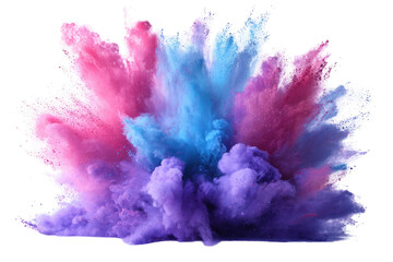 Vibrant explosion of pastel colored powder