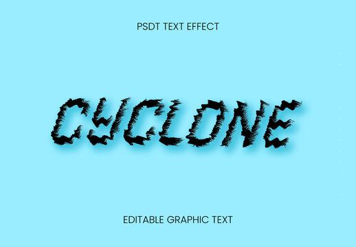 Black Tornado Swirl Storm Text Effect Distorted Font