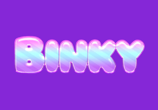 Pink And Blue Baby Font Glossy Inflated Bubble Text Effect