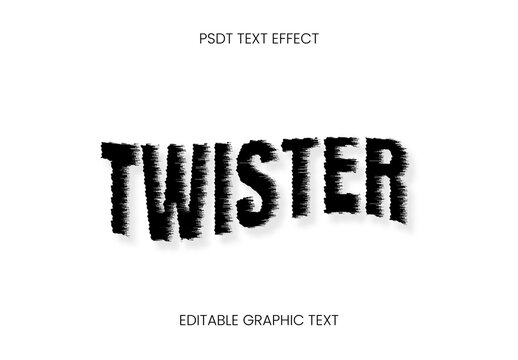 Black Tornado Swirl Storm Text Effect Motion Font