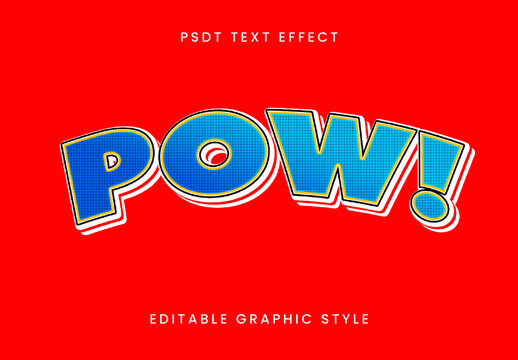 Blue Comic Halftone Font Cartoon Pop Text Effect