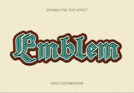 Green Embossed Victorian Font Text Effect Ornate Vintage