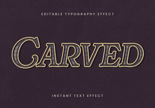 Gold Engraved Victorian Woodcut Text Effect Classic Stripe Font